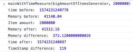 Time difference after iterating over 2 million items with a generator function
